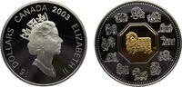 Canada 15 Dollars Canada Commonwealth Elizabeth II 2003 15 Dollars Lunar Cameo Coin, Year of the Ram -