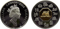 Canada 15 Dollars Canada Commonwealth Elizabeth II 2004 15 Dollars Lunar Cameo Coin, Year of the Monkey -