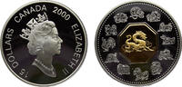 Canada 15 Dollars Canada Commonwealth Elizabeth II 2000 15 Dollars Lunar Cameo Coin, Year of the Dragon -