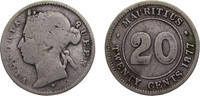Mauritius 20 Cents Mauritius British crown colony Victoria 1877 H 20 Cents 2.2g -