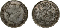 Philippines 50 Céntimos de Peso Philippines Spanish colony 1868 Minted from 1868 to 1873 50 Centimos - Isabella II Silver (.900) Manila mint 12.98g VF KM147 -