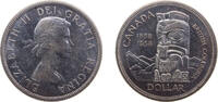 Canada 1 Dollar Canada Commonwealth 1958 1 Dollar - Elizabeth II (British Columbia) Silver (.800) (.800 silver .200 copper) Royal Canadian Mint -