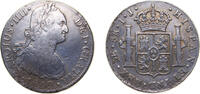 Peru 8 Reales Peru Spanish colony 1802 LIMAE IJ 8 Reales - Carlos IV Silver (.896) Lima Mint (3875000) 26.7g VF KM97 -