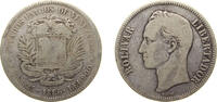 Venezuela 5 Bolívares Venezuela United States 1886 5 Bolívares Silver (.900) (Copper .100) 24.4g VF Y 24.1 KM 24 -