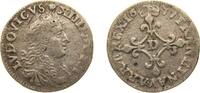 France 4 Sols France Kingdom 1677 D 4 sols of Traitants - Louis XIV Silver (.798) Lyon Mint (4507665) 1.5g VF Dy royales 1504 GadR 103 KM 23 -