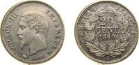 France 20 Centimes France Second Empire 1860/50 A 20 Centimes - Napoleon III Silver (.900) Paris Mint 1g AU F 148 Gad 305 KM 778.1 -