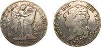 France 120 Sols France Kingdom 1793 A 1 Écu - Louis XVI (FRANÇOIS) Silver (.917) Paris Mint (180505) 29.2g VF Dy royales 1718 KM 615 Ciani 2238 -