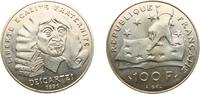 France 100 Francs France Fifth Republic 1991 100 Francs (Rene Descartes) Silver (.900) (3965161) 15g BU F 459 KM 996 Gad 906 -