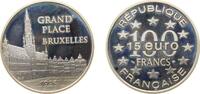 France 100 Francs France Fifth Republic 1996 100 Francs / 15 Euro (Grand Place) Silver (.900) (20000) 22.2g PF KM 1142 -