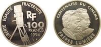 France 100 Francs France Fifth Republic 1994 100 Francs (Lumiere Brothers) Silver (.900) 22.2g pf KM 1072 -