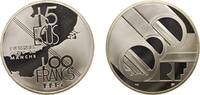 France 100 Francs France Fifth Republic 1994 15 ECUs / 100 Francs (Channel Tunnel) Silver (.900) (20000) 22.2g PF KM 1060 -