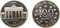 France 100 Francs France Fifth Republic 1993 100 Francs / 15 ECUs (Brandenburg Gate) Silver (.900) (20000) 22.2g PF KM 1032 -