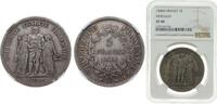 France 5 Francs France Second Republic 1848 A 5 Francs (Hercule) Silver (.900) Paris Mint (16843783) 25g NGC XF 40 F 326 Gad 683 KM 756.1 -
