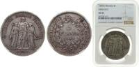 France 5 Francs France Second Republic 1849 A 5 Francs (Hercule) Silver (.900) Paris Mint (29130599) 25g NGC XF 45 F 326 Gad 683 KM 756.1 -
