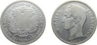 Venezuela 5 Bolívares Venezuela United States 1886 5 Bolívares Silver (.900) (Copper .100) 24.34g VF Y 24 KM 24 -