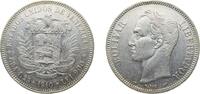 Venezuela 5 Bolívares Venezuela United States 1910 5 Bolívares Silver (.900) (Copper .100) Paris Mint (400000) 25g XF Y 24 KM 24 -