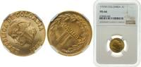 Colombia 2 Centavos Colombia Republic 1955 B 2 Centavos (Continuous legend) Brass (84% copper, 16% zinc) Bogota Mint 3g NGC MS66 Top Pop KM 214 Schö -