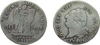 France 30 Sols France Kingdom 1792 A 30 Sols - Louis XVI (FRANÇOIS) Silver Paris Mint 9.85g VF Dy royales 1720 Gad 39 KM 606 Ciani 2241 -
