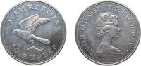 Mauritius 50 Rupees Mauritius Constitutional Monarchy Within The Commonwealth 1975 50 Rupees - Elizabeth II (Mauritius Kestrel) Silver (.500) Royal -
