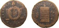 France 2 Sols France First Republic 1793 I 2 Sols Copper (or bell metal) Limoges Mint 21.7g VF KM 621 Gad 31 -