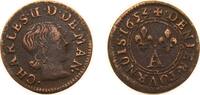 France 1 Denier France Principality of Arches-Charleville French feudal 1653 A Denier Tournois - Charles II (3rd type) Copper Charleville Mint 1 -