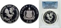 Samoa 10 Dollars Samoa Independent State 1986 10 Tālā - Tanumafili II (WWF) Silver (.925) (25000) 31.47g PCGS PR 68 KM 72 Schön 67 -