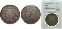 France 5 Francs France Third Republic 1876 A 5 Francs Silver (.900) Paris Mint (8800000) 25g NGC MS 62 F 334 Gad 744 KM 820 -