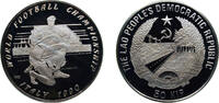 Laos 50 Kip Laos People’s Democratic Republic 1989 50 Kip (Soccer Cup) Silver (.999) (5000) 16g PF KM 34 Schön 39 -