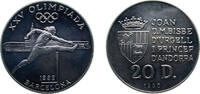 Andorra 20 Diners Andorra Principalty 1990 20 Diners - Joan Martí i Alanis (XXV Summer Olympic Games) Silver (.925) Karlsruhe Mint (15000) 16g PF -