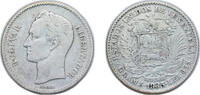 Venezuela 1 Bolívar Venezuela United States 1935 1 Bolívar Silver (.835) Philadelphia Mint (5000000) 5g VF Y 22 NCV mv1bs-aa -