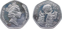 50 Pence 1989 PM Gibraltar Gibraltar British Overseas Territory 1989 PM 50 Pence - Elizabeth II (Christmas) Copper-nickel 13.5g BU KM 31 BU