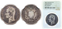 Venezuela 5 Bolivars Venezuela 1886 5 Bolívares Silver (.900) Philadelphia Mint (470000) 25g NGC GOOD Y 24 KM 24 -