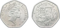 Isle of Man 50 Pence Isle of Man British dependency 1991 PM 50 Pence - Elizabeth II (Christmas) Copper-nickel 13.69g UNC KM 303 -