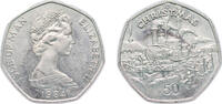 Isle of Man 50 Pence Isle of Man British dependency 1984 PM 50 Pence - Elizabeth II (Christmas) Copper-nickel 13.57g UNC KM 127 Schön 167 -
