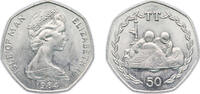 Isle of Man 50 Pence Isle of Man British dependency 1984 PM 50 Pence - Elizabeth II (Tourist Trophy Motorcycle Races) Copper-nickel (30000) 13.43g UN -