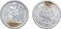 United States 1 Dime United States 1875 1 Dime Seated Liberty Dime (w/o stars, increased weight) Silver (.900) (.100 copper) (10350000) 2.5g XF KM -
