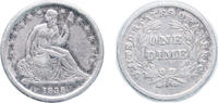 United States 1 Dime United States Federal republic 1838 1 Dime Seated Liberty Dime (with stars, no arrows) Silver (.900) (.100 copper) 2.67g VF KM -