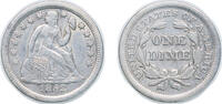 United States 1 Dime United States Federal republic 1852 1 Dime Seated Liberty Dime (with stars, no arrows) Silver (.900) (.100 copper) (1535500) 2 -