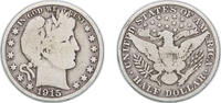 United States ½ Dollar United States Federal republic 1915 ½ Dollar Barber Half Dollar Silver (.900) (.100 copper) (138000) 11.9g VF KM 116 -