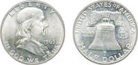 United States ½ Dollar United States Federal republic 1963 D ½ Dollar Franklin Half Dollar Silver (.900) (67069292) 12.5g UNC KM 199 Schön 200 -