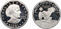 United States 1 Dollar United States Federal republic 1981 S 1 Dollar Susan B. Anthony Dollar Copper-nickel clad copper (4063083) 8.1g PF KM 207 Schö -