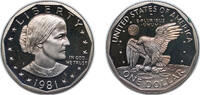 United States 1 Dollar United States Federal republic 1981 S 1 Dollar Susan B. Anthony Dollar Copper-nickel clad copper (4063083) 8.1g PF KM 207 Schö -