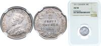 Canada 10 Cents Canada Commonwealth 1911 10 Cents - George V (w/o DEI GRATIA) Silver (.925) Royal Canadian Mint (2737584) 2.324g NGC AU 58 KM 17 -