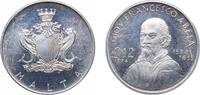 Malta 2 Pounds Malta Republic 1974 2 Liri (Francesco Abela) Silver (.987) (25000) 10.1g UNC KM 24 -
