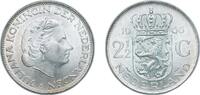 Netherlands 2½ Gulden Netherlands 1966 2½ Gulden - Juliana Silver (.720) (5000000) 15.04g UNC KM 185 Schön 69 -