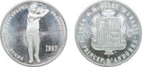 Andorra 20 Diners Andorra Principalty 1987 20 Diners - Joan Martí i Alanis (Tennis new olympic discipline) Silver (.900) (10000) 16.04g BU KM 39 -