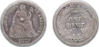 United States 1 Dime United States Federal republic 1877 CC 1 Dime Seated Liberty Dime Silver (.900) Carson City Mint (7700000) 2.3g F KM A92 -