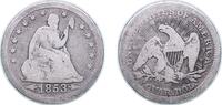 United States ¼ Dollar United States Federal republic 1853 ¼ Dollar Seated Liberty Quarter (without motto, with rays and date arrows) Silver (.900) P -