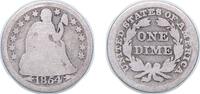 United States 1 Dime United States Federal republic 1854 1 Dime Seated Liberty Dime (with stars and date arrows) Silver (.900) (4470000) 1.15g F KM -
