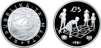 Malta 5 Pounds Malta Republic 1981 CHI 5 Liri Silver (.925) (30000) 28.28g PF KM 53 -